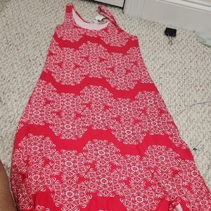 Old Navy Red and White Sleeveless Dress